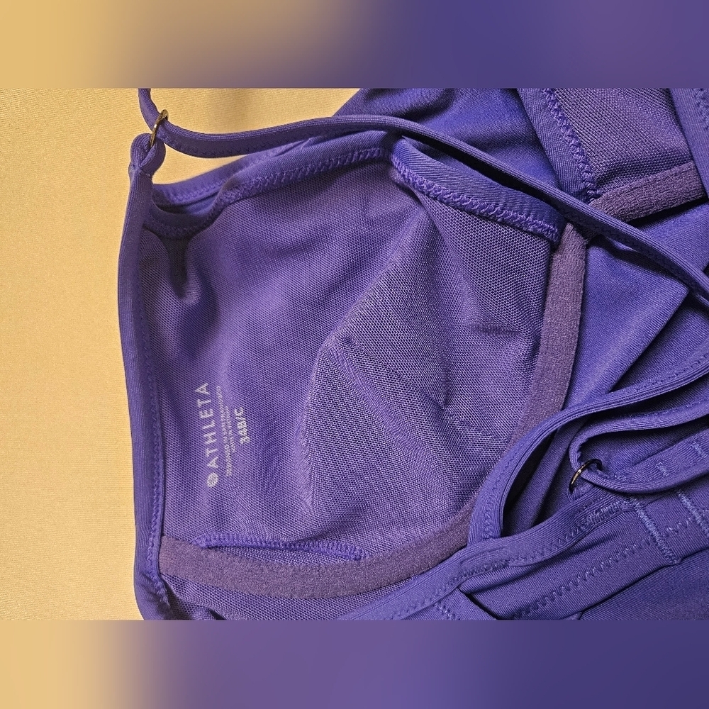 Athleta- Cross Back   Tank,Women's 34B-C Blue. Halter Neckline,UPF Quick Dryi - Picture 7 of 9